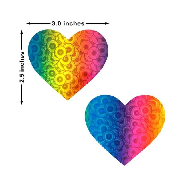 Neva Nude Pasty I Heart U Trippy Kaleidoscope - Fabric & Feel