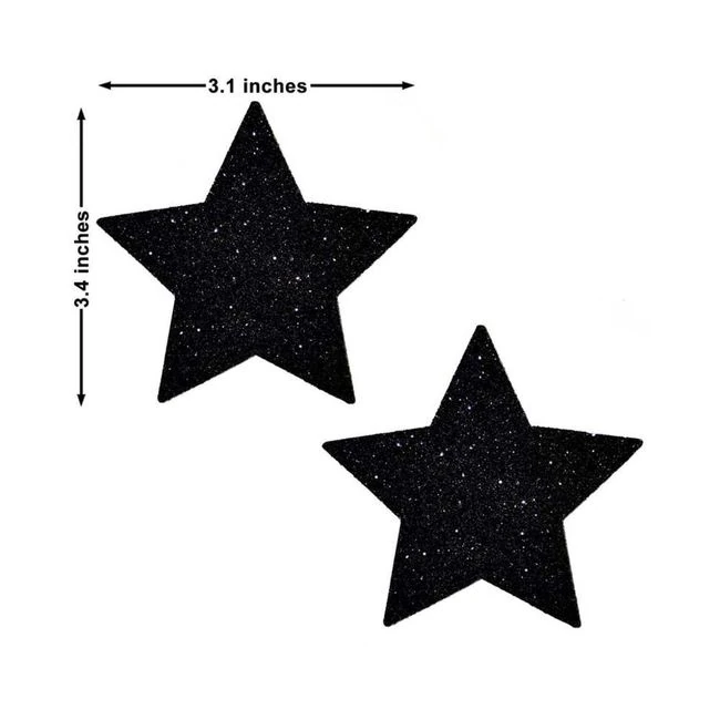 Neva Nude Pasty Star Glitter Black - Fit & Sizing