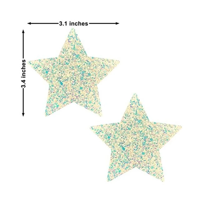 Neva Nude Pasty Star Sequins Iridescent White - Fit & Sizing