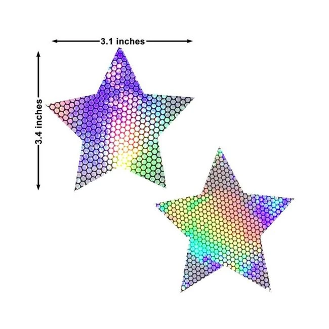 Neva Nude Pasty Star Silver Holographic - Fit & Sizing