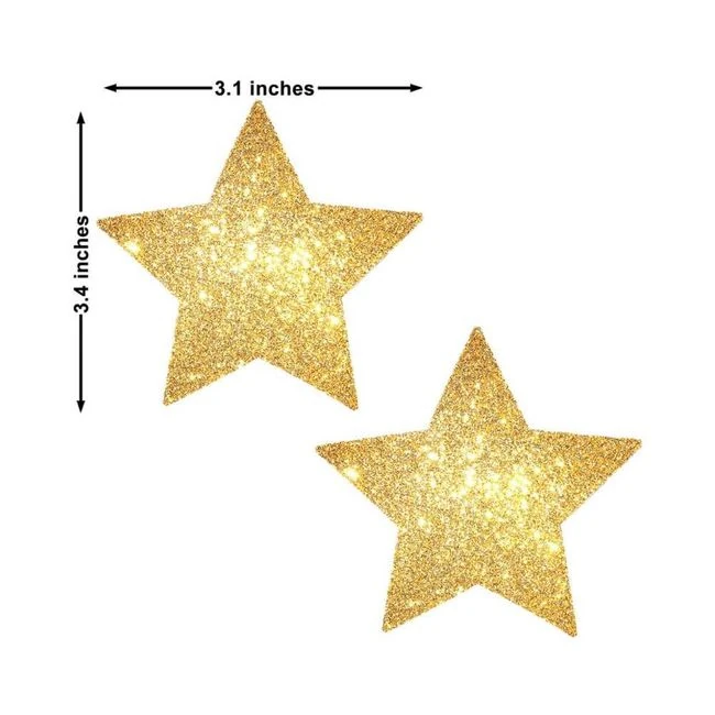 Neva Nude Pasty Stars Glitter Gold - Fabric & Feel