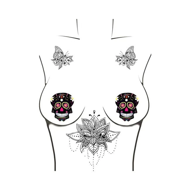 Neva Nude Pasty Sugar Skull - Fabric & Feel