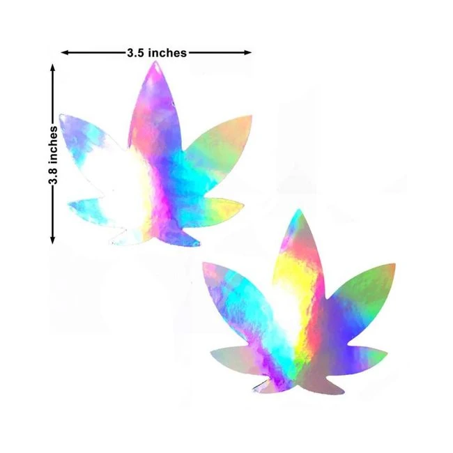 Neva Nude Pasty Weed Leaf Holographic - Fabric & Feel