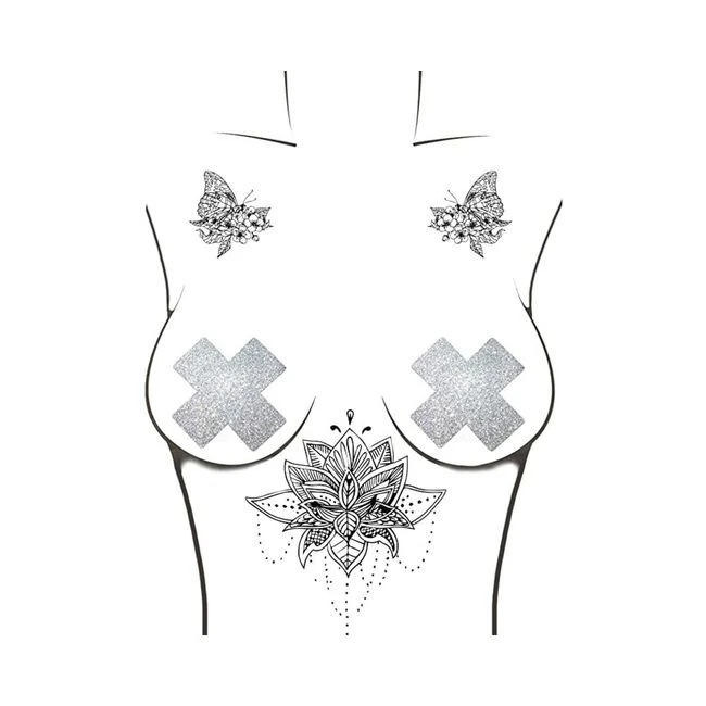 Neva Nude Pasty X Factor Crystal Silver - Fabric & Feel