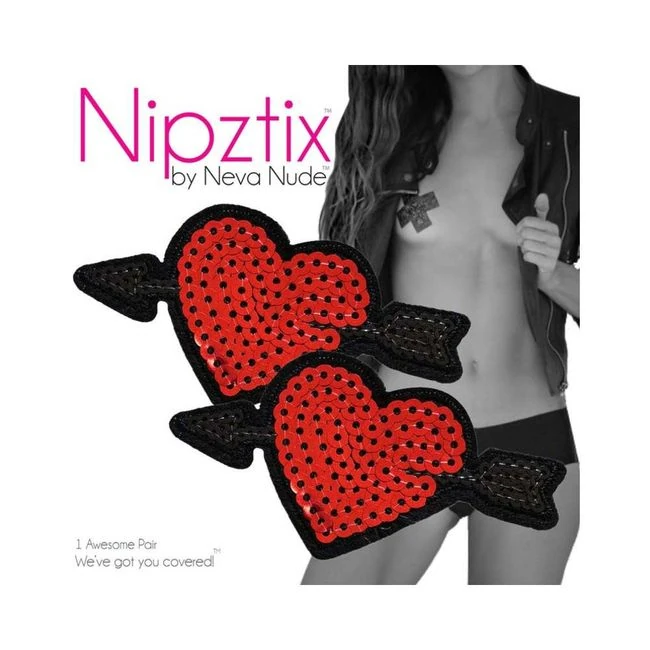 Neva Nude Reusable Pasty Hearts Sequins Pasties - Fabric & Feel