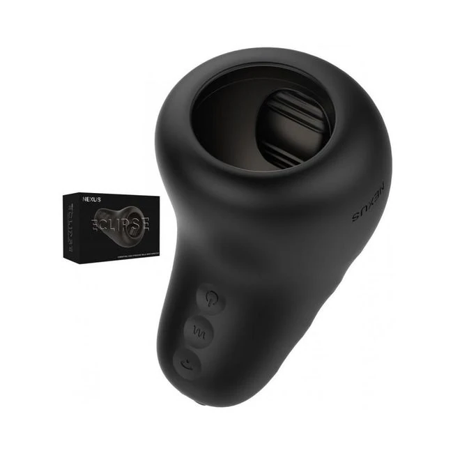 Nexus Eclipse Vibrating & Stroking Male Masturbator Black - Grip & Control