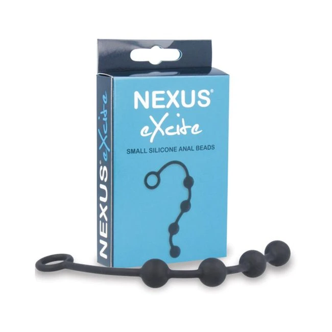 Nexus Excite Silicone Anal Beads - Black - Shape & Comfort