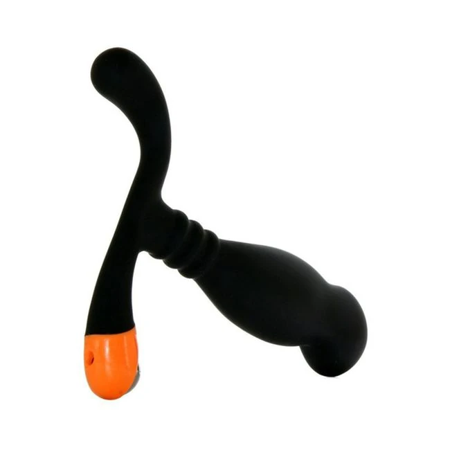 Nexus Ultra Si Silicone & Polypropylene Massager - Black/orange - How It Feels
