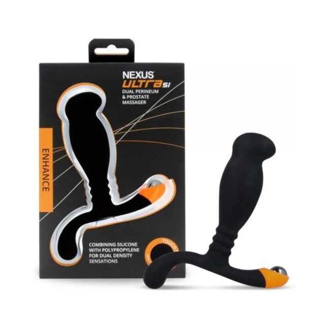 Nexus Ultra Si Silicone & Polypropylene Massager - Black/orange - Vibration Modes