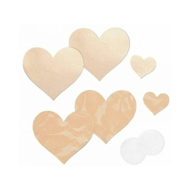 Nippies Basic Creme Hearts Pasties Size B - Fabric & Feel