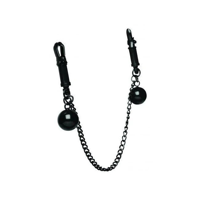 Nipple Clamps with Ball Weights and Chain Black - Key Details