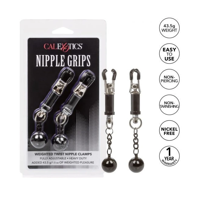 Nipple Grips Weighted Twist Nipple Clamps - Measurements