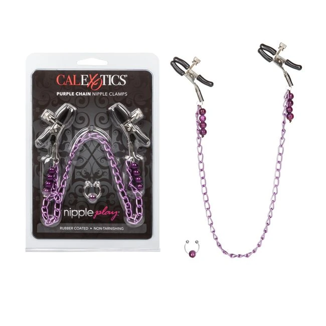 Nipple Play Clamps Purple Chain - Additional Details