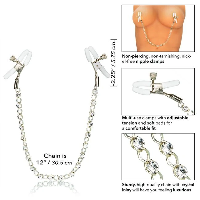 Nipple Play Crystal Nipple Clamps - Features