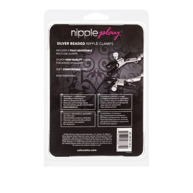 Nipple Play Nipple Clamps Silver Beaded - Additional Features