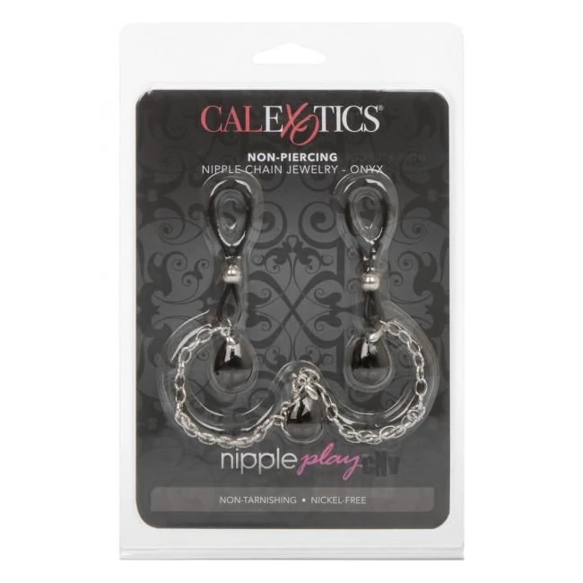Nipple Play Non Piercing Nipple Chain Jewelry Onyx - Fit & Sizing