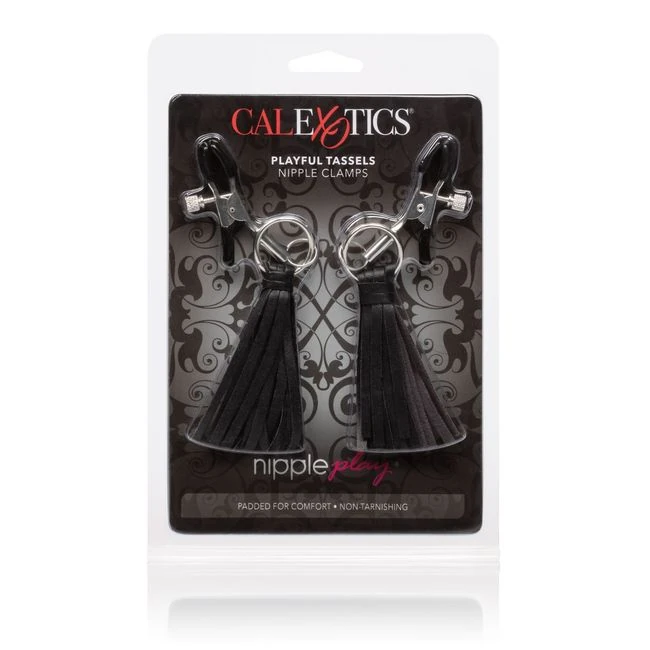 Nipple Play Playful Tassels Nipple Clamps Black - Hardware & Fasteners