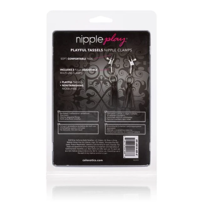 Nipple Play Playful Tassels Nipple Clamps Black - Comfort & Fit