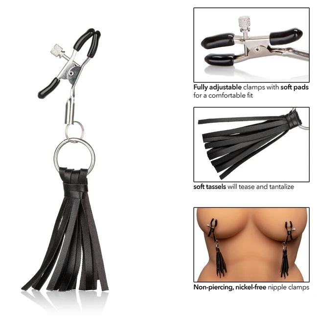 Nipple Play Playful Tassels Nipple Clamps Black - Comfort & Design Details