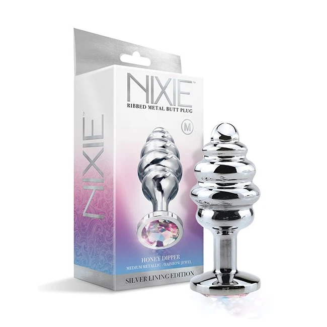 Nixie Honey Dipper Ribbed Stainless Steel Plug - Shape & Comfort