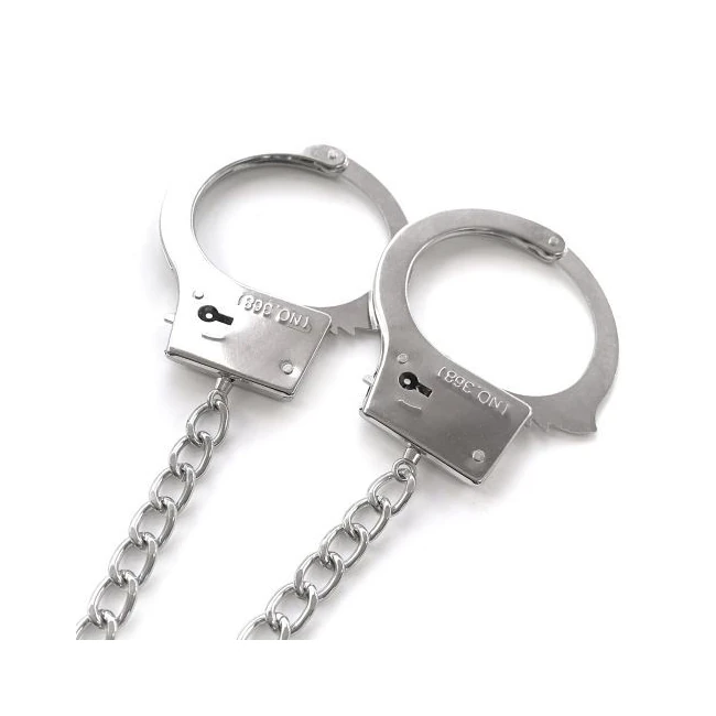 Nixie Metal Plug & Cuff Set Silver Small - Locking Cuffs With Two Release Keys