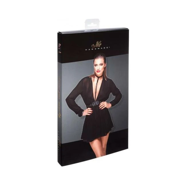 Noir Handmade Chiffone Minidress And Choker - Fabric & Feel