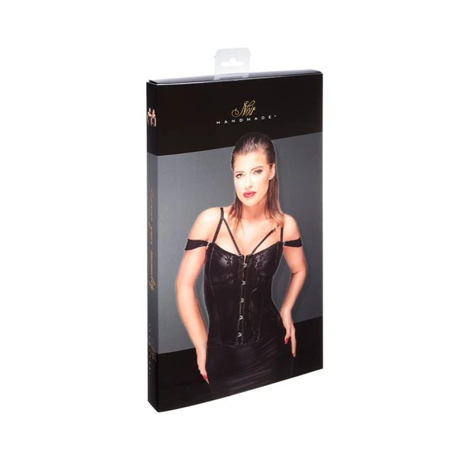 Noir Handmade Corset With Lace And Powerwetlook - Fit & Sizing