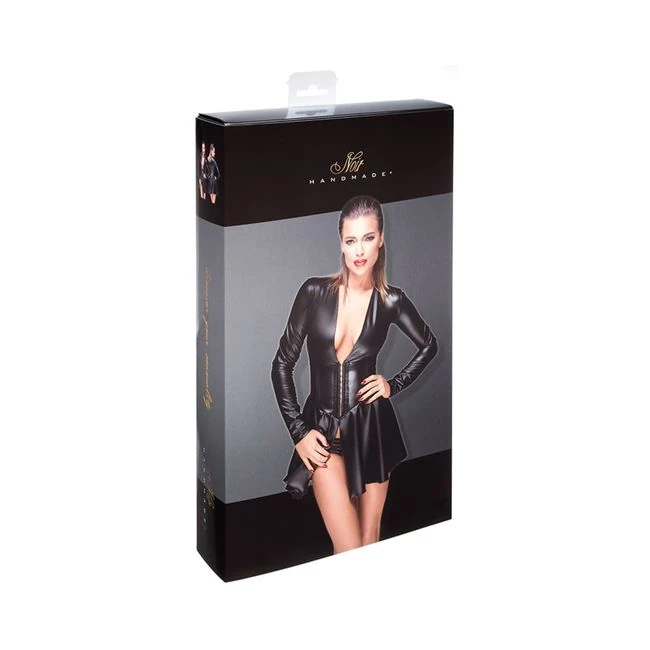 Noir Handmade Powerwetlook Minidress With Corset - Build & Quality