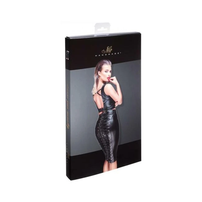 Noir Handmade Powerwetlook Pencil Skirt - Hardware & Fasteners