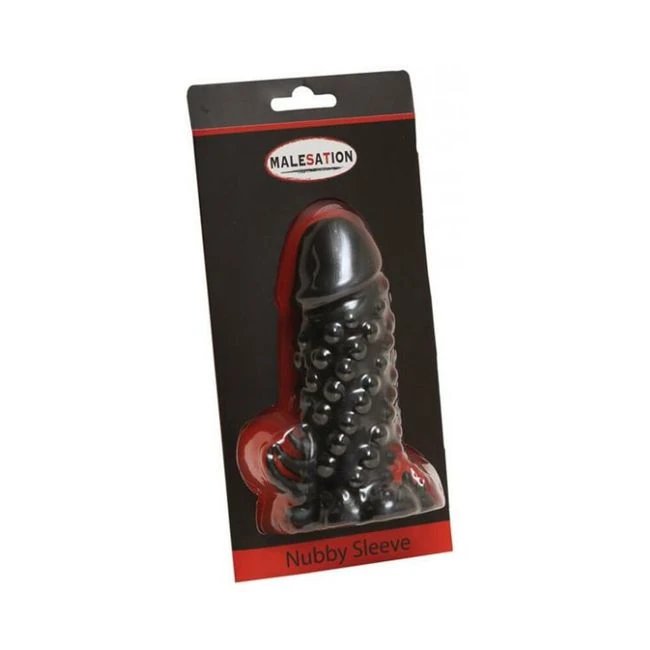 Nubby Penis Sleeve Black - Internal Texture