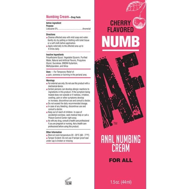 Numb Af Anal Desensitizer Gel - Material & Safety