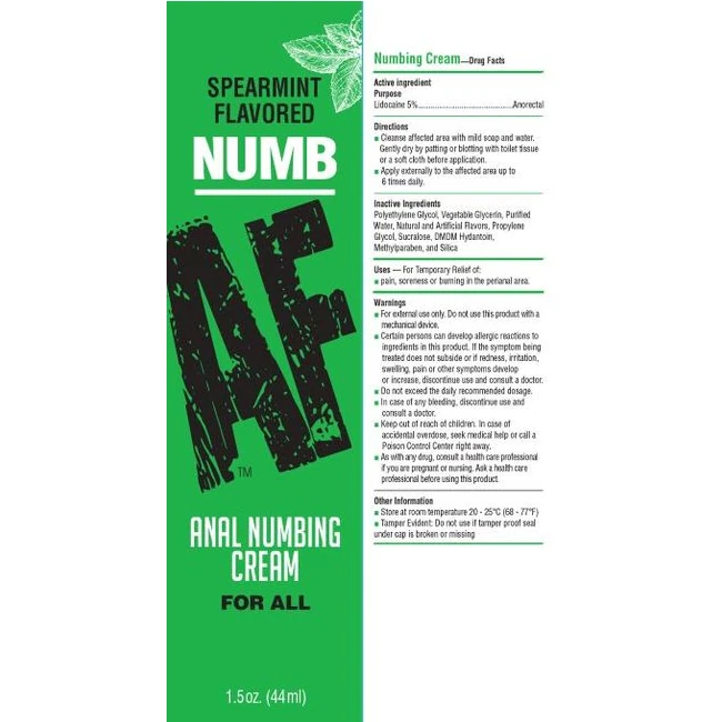 Numb Af Desensitizing Anal Cream Mint - Overview of Numb Af Desensitizing Anal Cream Mint