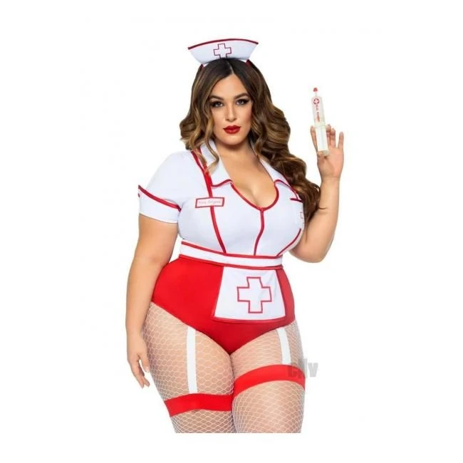 Nurse Feelgood1x/2x Grn/wht - Fabric & Feel