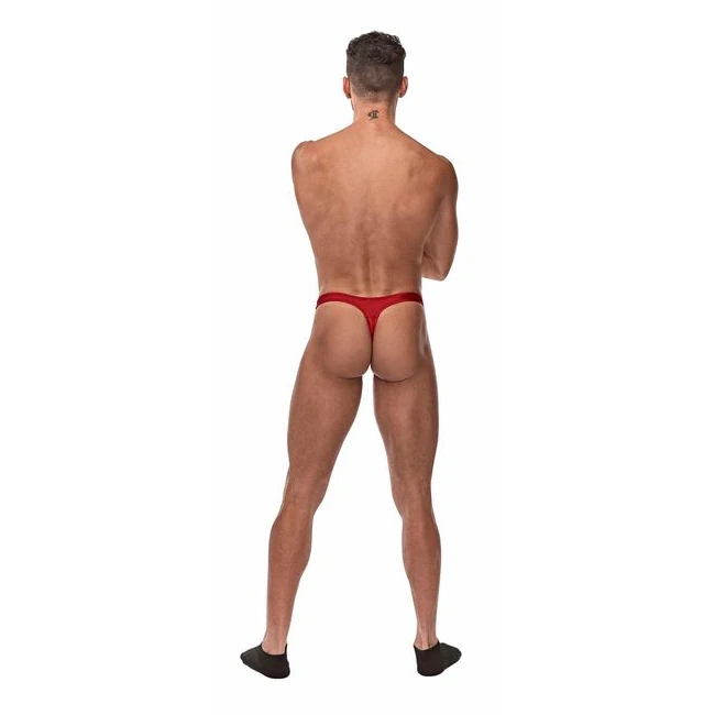Nylon/spandex Pull Tab Thong Red O/s - Build & Quality