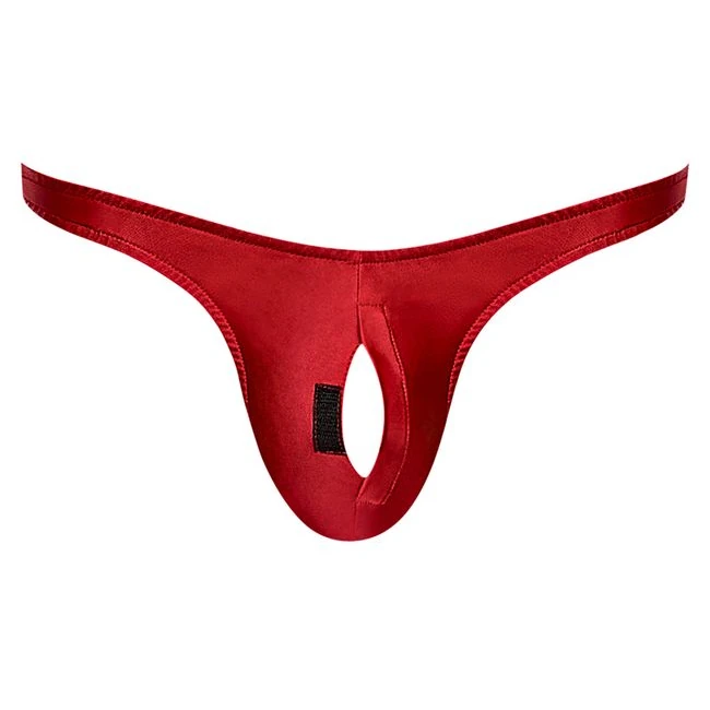 Nylon/spandex Pull Tab Thong Red O/s - Care & Maintenance