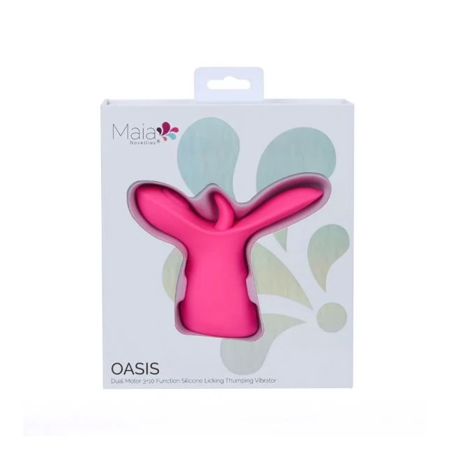 Oasis Licking & Thumping Vibe Pink - Two Motors in One Compact Body