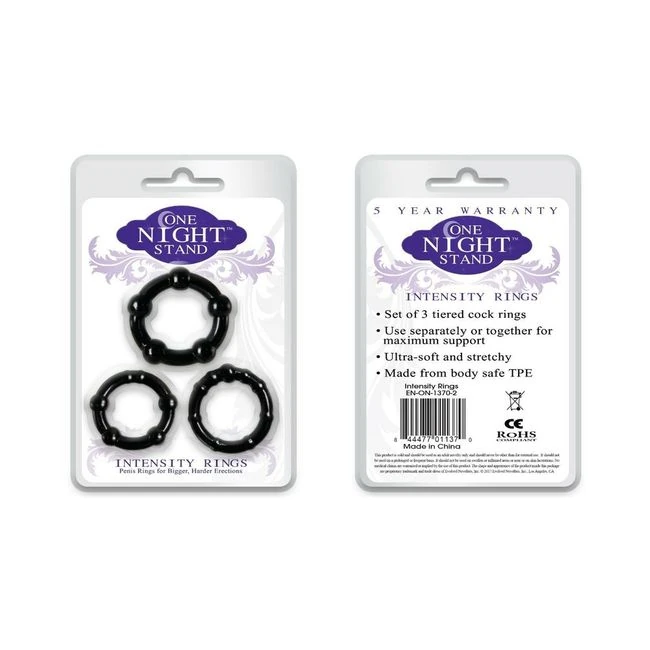 One Night Stand Intensity Rings Black 3 Package - Overview