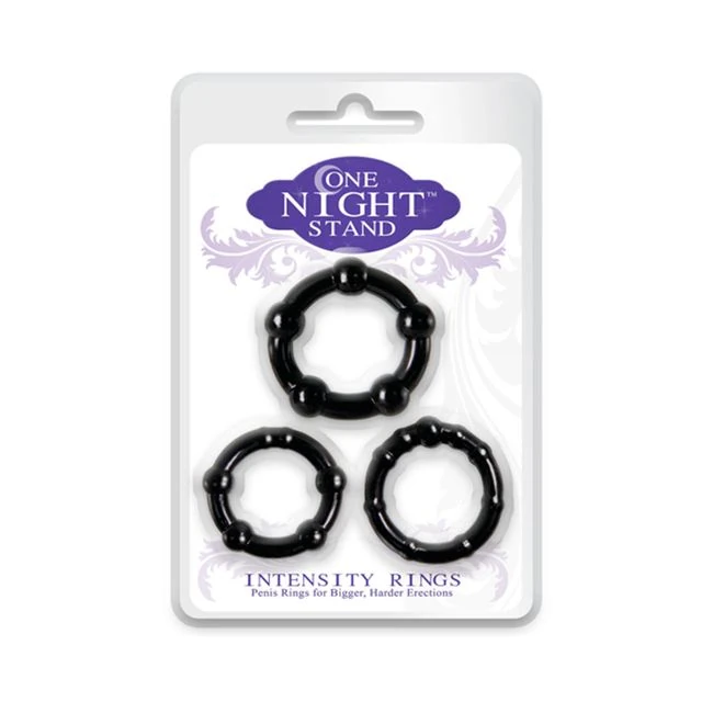 One Night Stand Intensity Rings Black 3 Package - Key Details