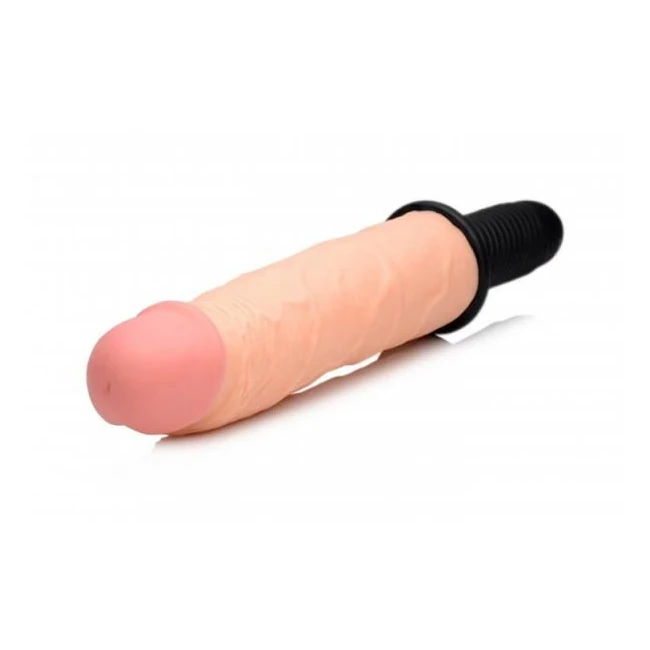 Onslaught Xxl Vibrating Giant Dildo Thruster Beige - How It Feels