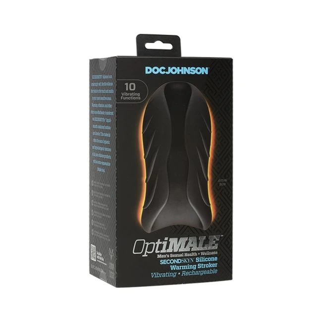 Optimale Silicone Auto-heating Stroker Rechargebale Vibrating Black/slate - Internal Texture