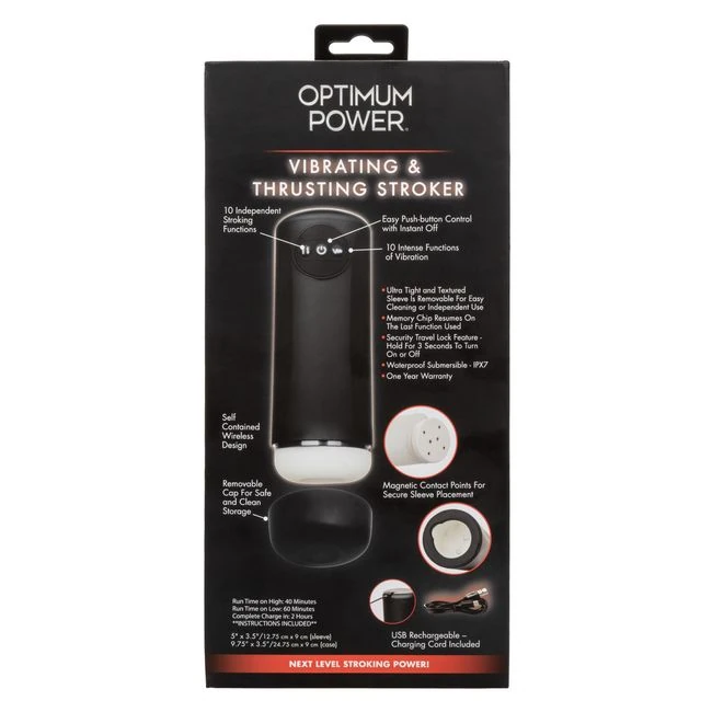 Optimum Power Vibrating & Thrusting Stroker - Vibration Modes and Thrusting Functionality