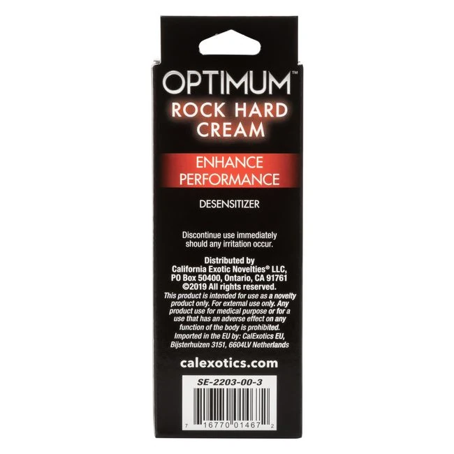 Optimum Rock Hard Cream 2 Oz - Ingredients & Specifications