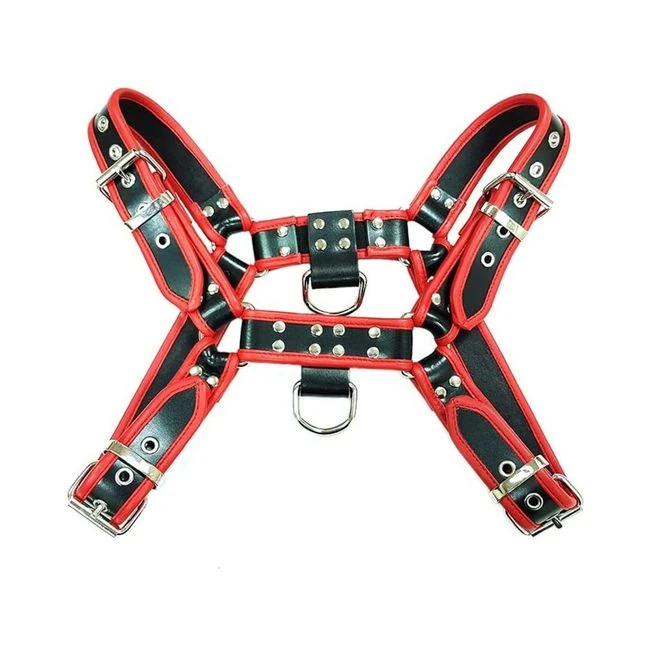 O.t.h Leather Harness - Black with Red Piping Size Large - Build & Quality