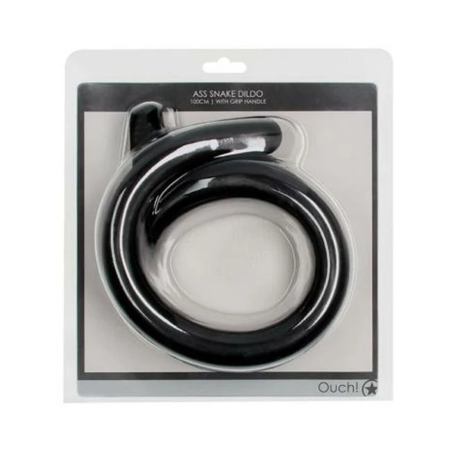 Ouch! Ass Snake Dildo 39 In. Black - Shape & Texture
