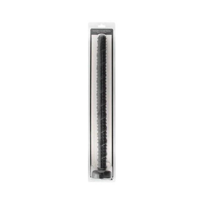 Ouch! Ass Textured Snake Dildo 21 In. Black - Shape & Texture