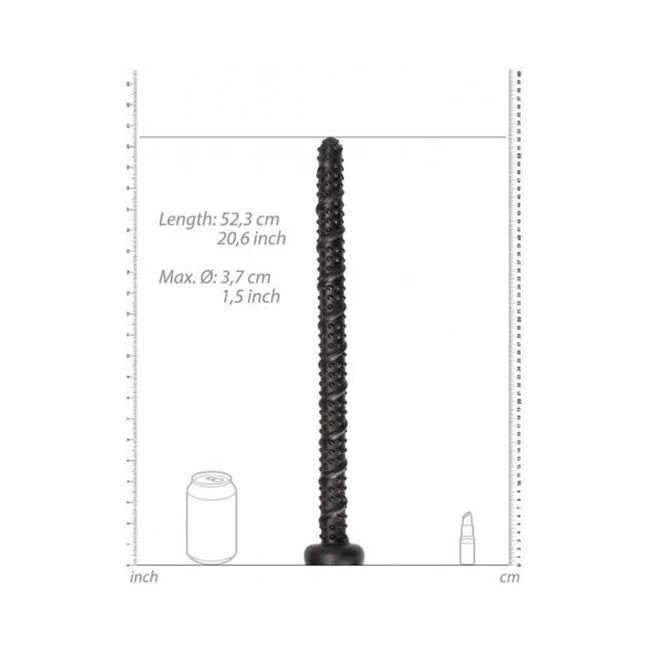 Ouch! Ass Textured Snake Dildo 21 In. Black - Material Feel & Safety