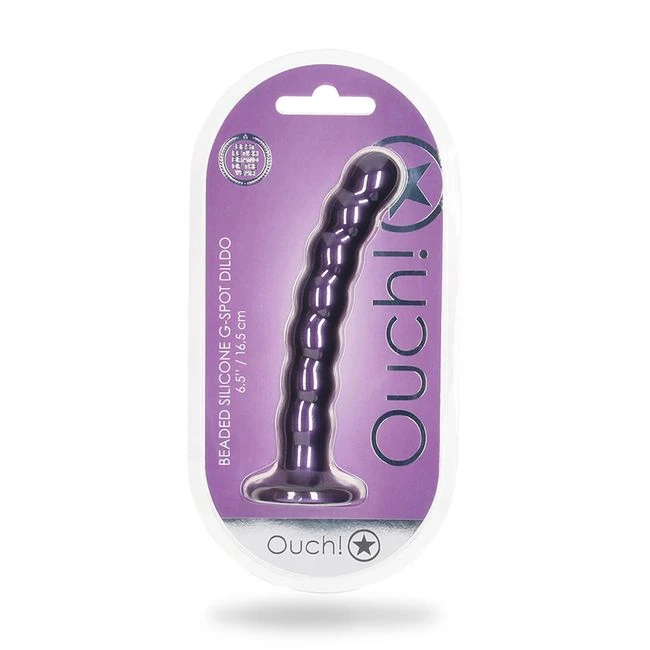 Ouch! Beaded Silicone G-Spot Dildo - by SHOTS AMERICA