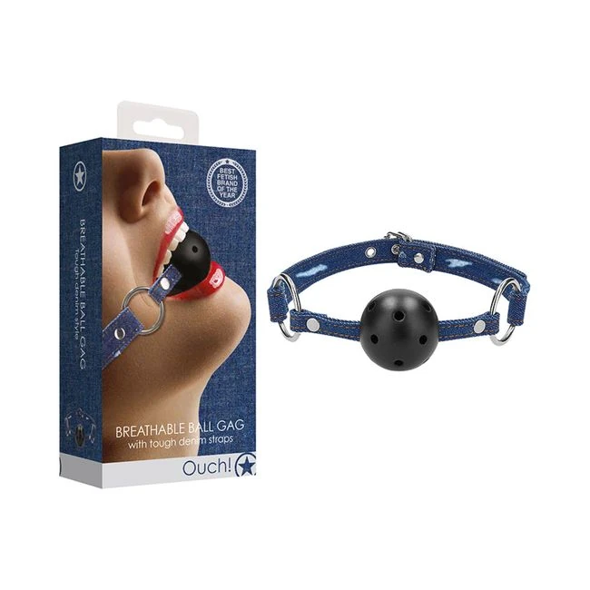 Ouch Breathable Ball Gag with Roughened Denim Straps - Build & Quality