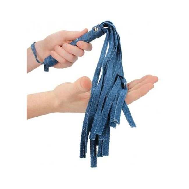 Ouch! Denim Flogger - Roughened Denim Style - Blue - Hardware & Fasteners