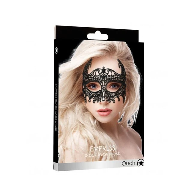 Ouch! Empress Black Lace Mask  - Black - Design Details